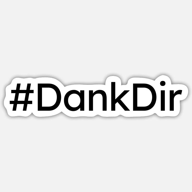 Hashtag Dank Dir Schrift Danke Typografie Geschenk Sticker Größe S (10 x 10 cm)
