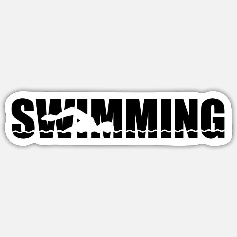 Swimming - Sticker size S (10 x 10 cm) - white matte