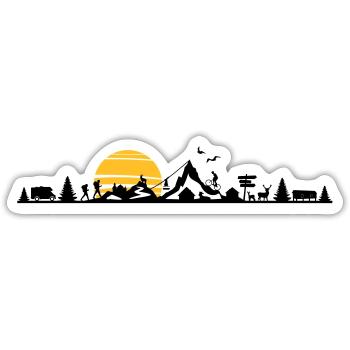 SPORT HOLIDAY NATURE Mountains Landscape - Sticker size S (10 x 10 cm) - white matte - Front