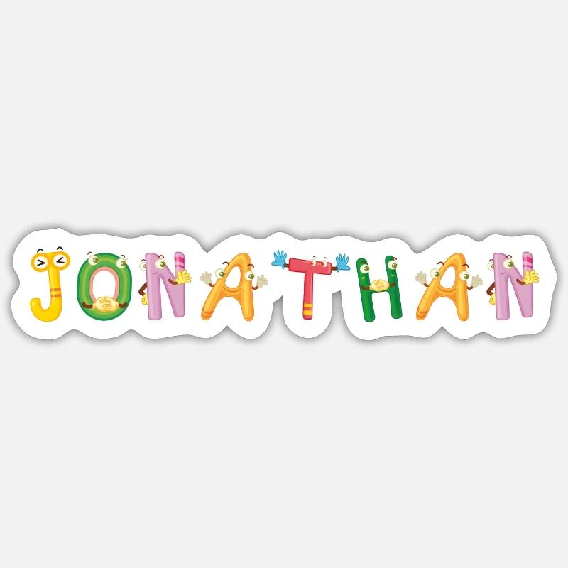 Jonathan - Sticker Größe S (10 x 10 cm) - Mattweiß