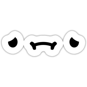 Visage de dessin animé triste - Sticker taille S (10 x 10 cm) - blanc mat - Devant