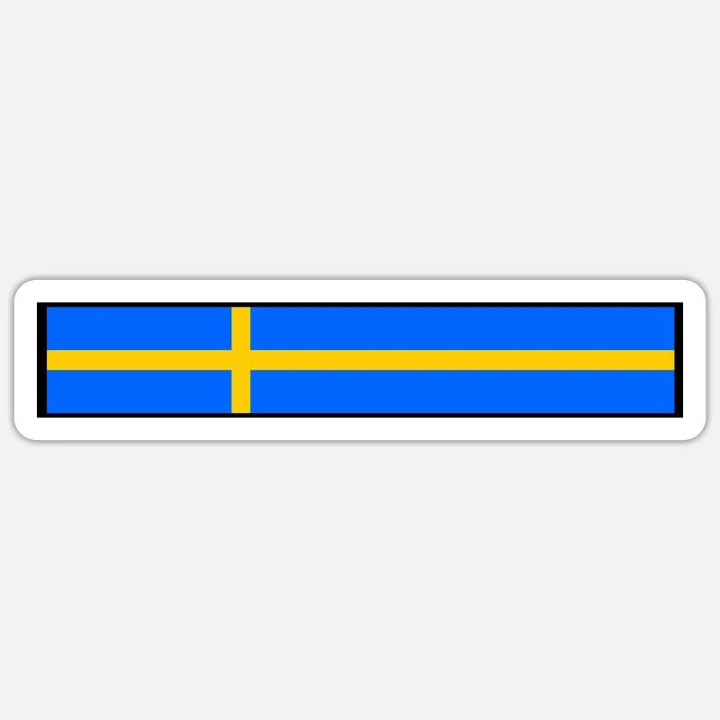 Drapeau suède Sticker taille S (10 x 10 cm)