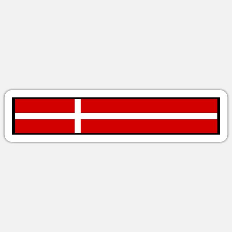 Denmark Flag - Sticker size S (10 x 10 cm) - white matte