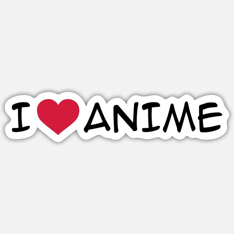 Ich liebe Anime - Sticker Größe S (10 x 10 cm) - Mattweiß