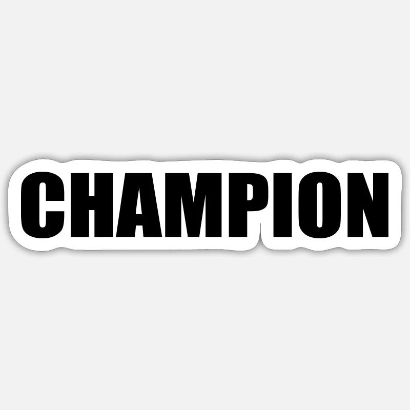 CHAMPION - Sticker taille S (10 x 10 cm) - blanc mat