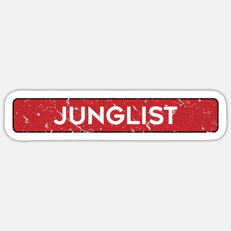 Junglist DNB Drum and Bass - Sticker Größe S (10 x 10 cm) - Mattweiß