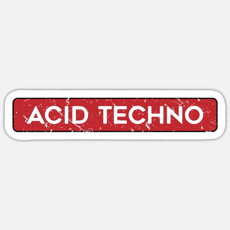 Acid Techno 303 Rave | Dunkle harte Säure Techno Sticker Größe S (10 x 10 cm)