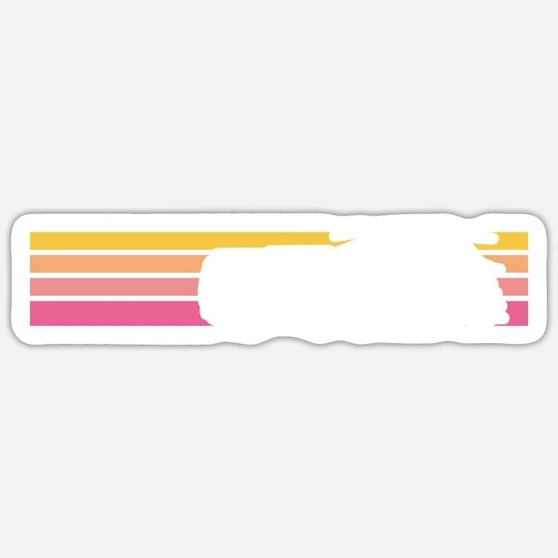 Camper Camping Camping Strip - Sticker size S (10 x 10 cm) - white matte
