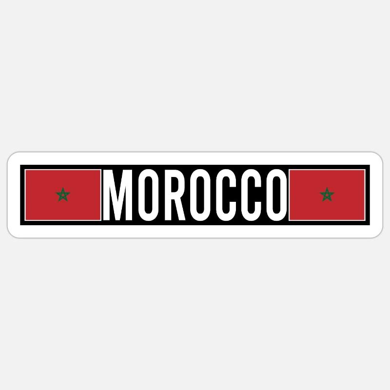 Maroc - Sticker taille S (10 x 10 cm) - blanc mat