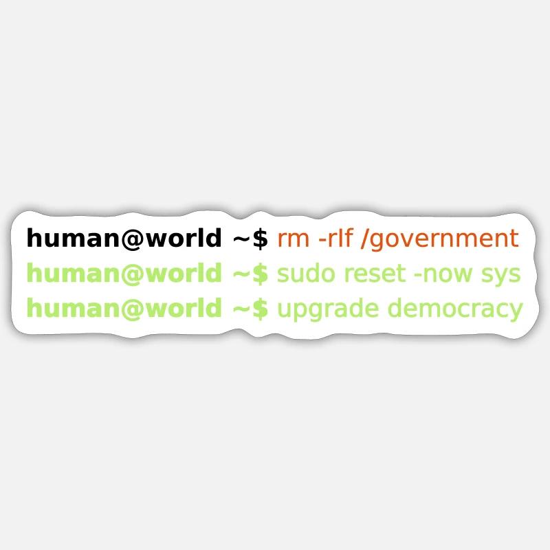 réinitialisation sudo - Sticker taille S (10 x 10 cm) - blanc mat