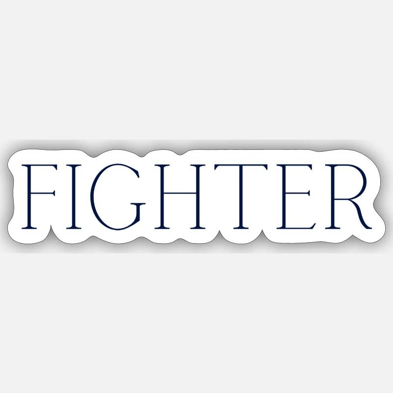 Combattant - Sticker taille S (10 x 10 cm) - blanc mat