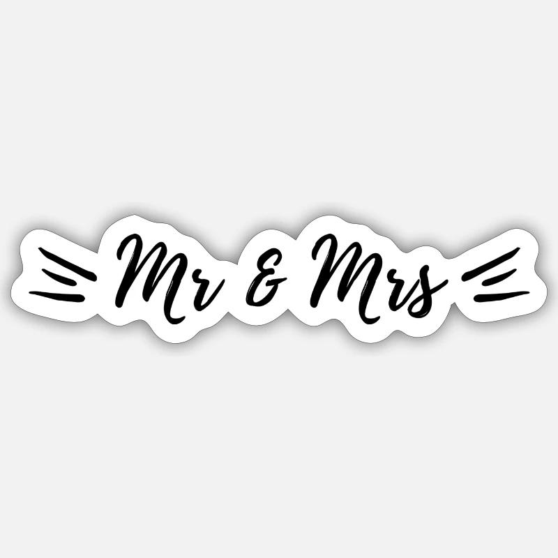 Sticker - Mr & Mrs - Sticker Größe S (10 x 10 cm) - Mattweiß