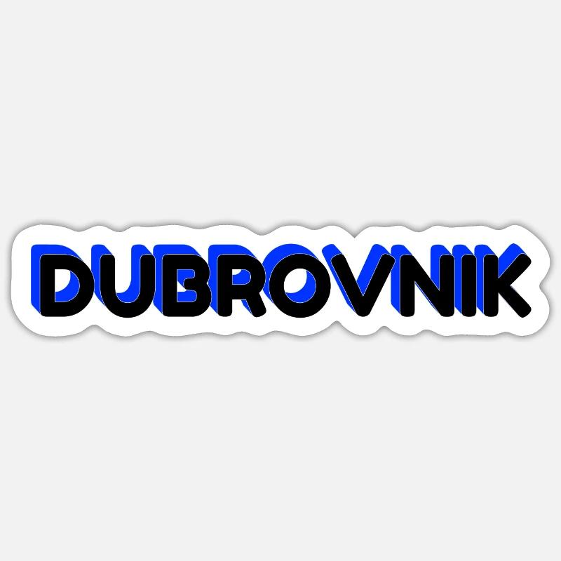 Lettrage de Dubrovnik dans la conception 3D - Sticker taille S (10 x 10 cm) - blanc mat