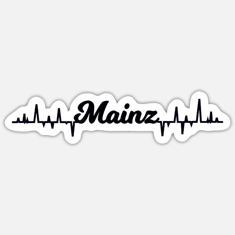 Battements cardiaques de Mayence - Sticker taille S (10 x 10 cm) - blanc mat