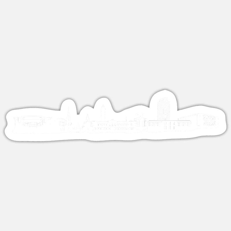 Skyline Kaiserslautern - Sticker taille S (10 x 10 cm) - blanc mat