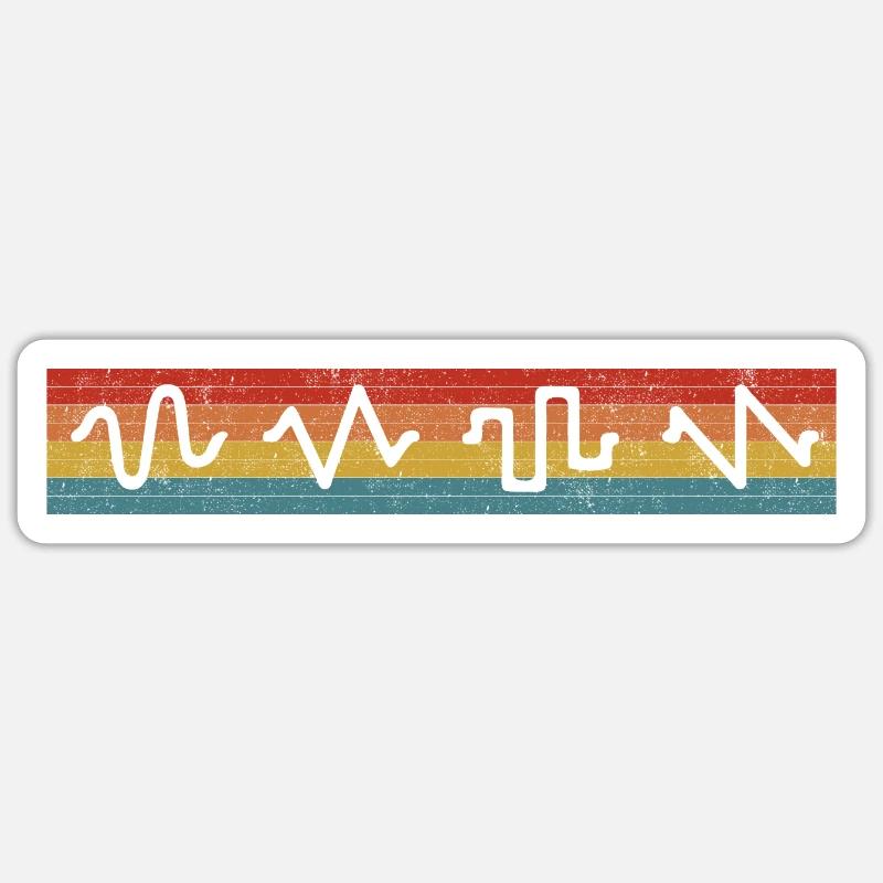 Synthesizer Audio Waveform Synth Rave Analog - Sticker size S (10 x 10 cm) - white matte