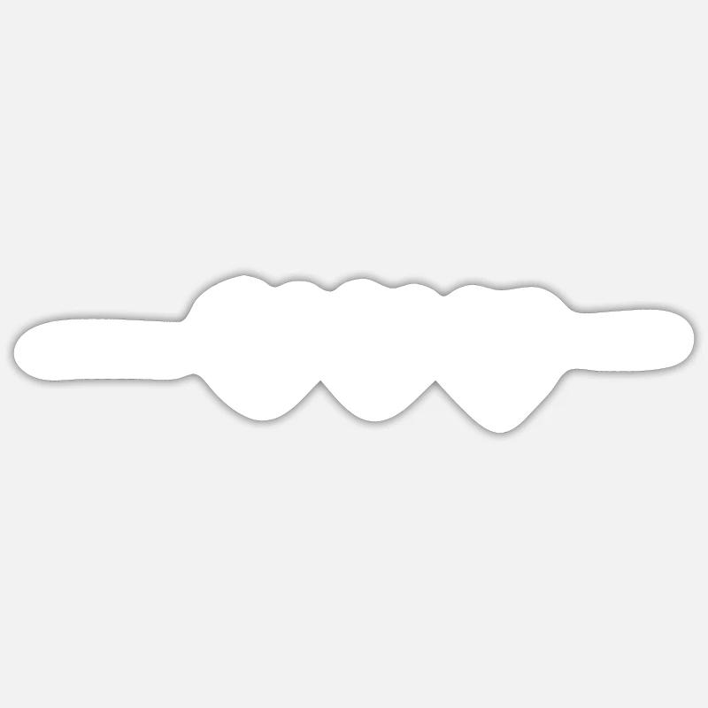 Cœurs ligne - Sticker taille S (10 x 10 cm) - blanc mat