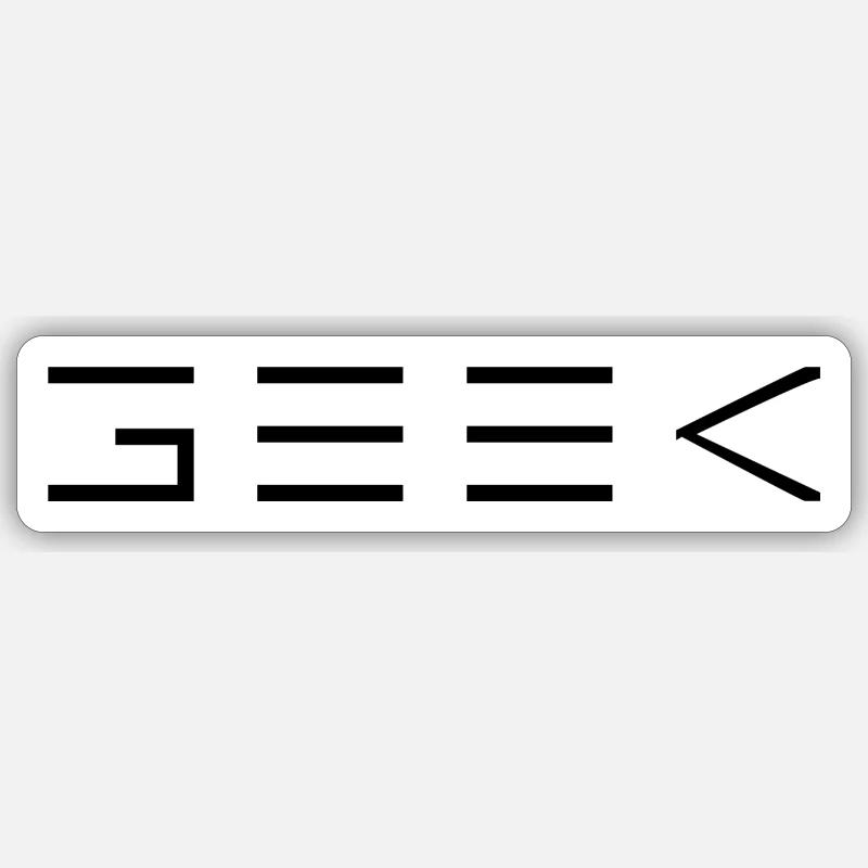 GEEK - Sticker taille S (10 x 10 cm) - blanc mat