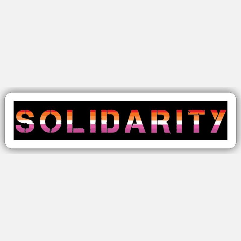 Solidarité lesbienne - Sticker taille S (10 x 10 cm) - blanc mat