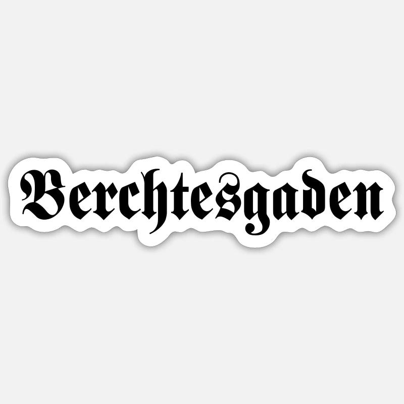 Berchtesgaden lettering black - Sticker size S (10 x 10 cm) - white matte