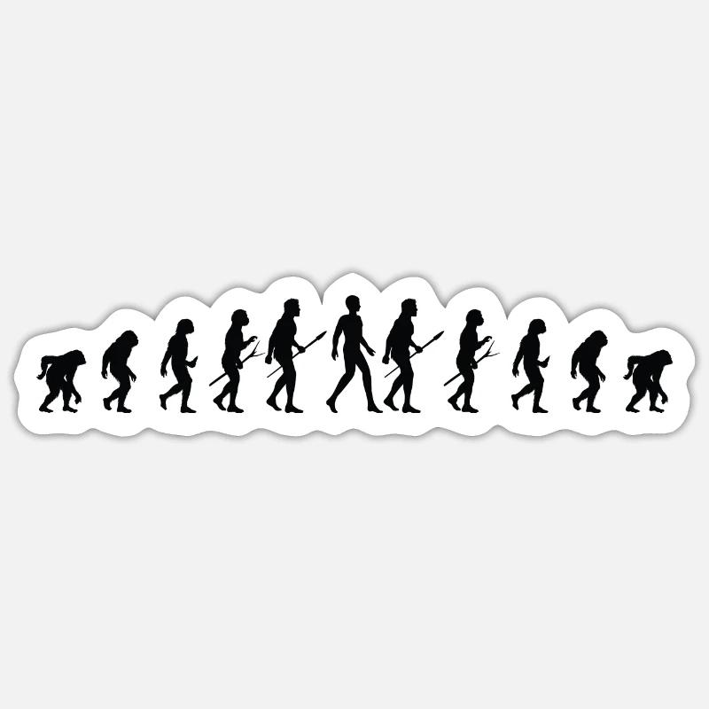 Évolution : le retour aux origines - Sticker taille S (10 x 10 cm) - blanc mat