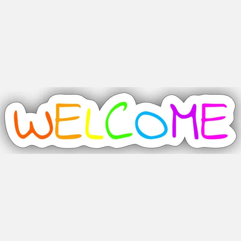 Welcome - Sticker Größe S (10 x 10 cm) - Mattweiß