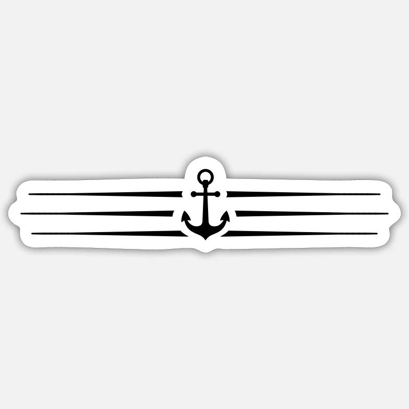 Anchor Lines icon - Sticker size S (10 x 10 cm) - white matte