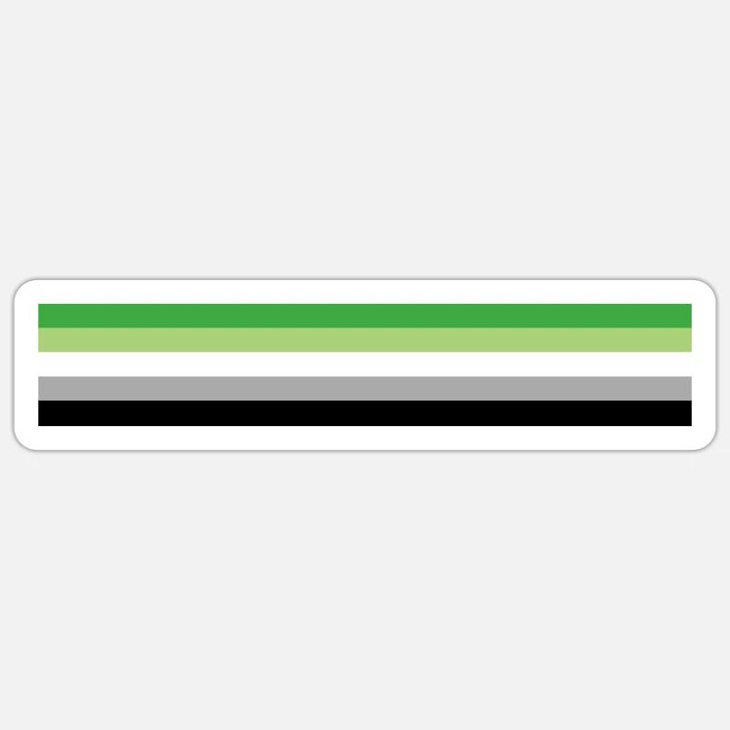 Drapeau aromantique - Sticker taille S (10 x 10 cm) - blanc mat