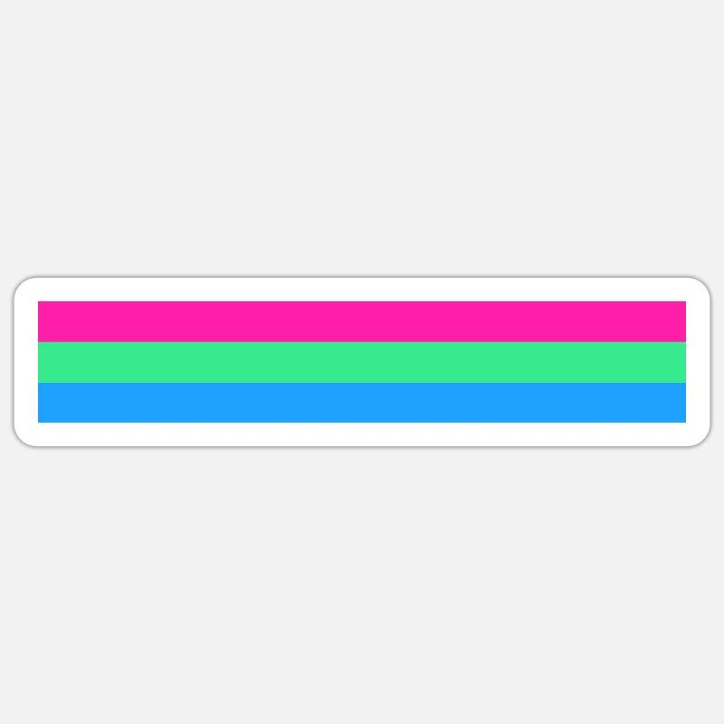 Polysexual flag - Sticker size S (10 x 10 cm) - white matte