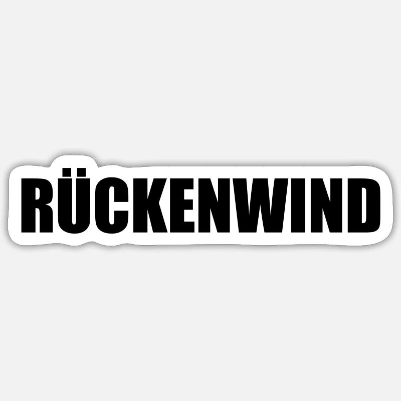 Rueckenwind - Sticker Größe S (10 x 10 cm) - Mattweiß