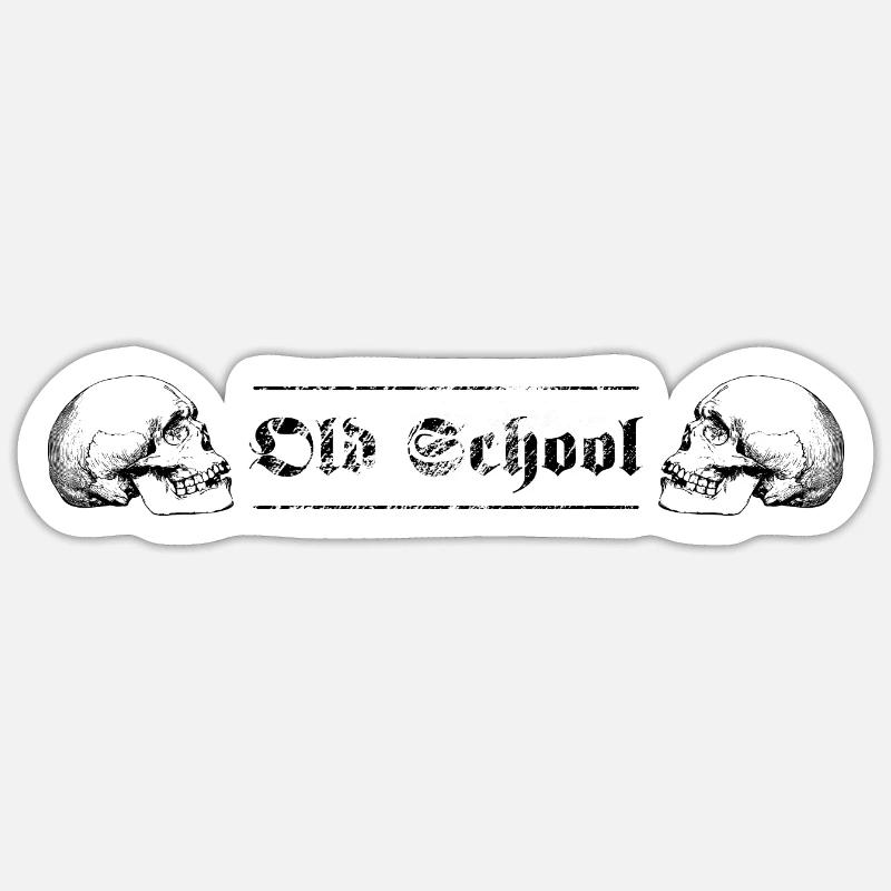 Old School - Sticker Größe S (10 x 10 cm) - Mattweiß