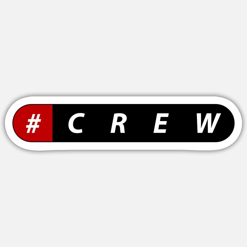 crew - Sticker Größe S (10 x 10 cm) - Mattweiß
