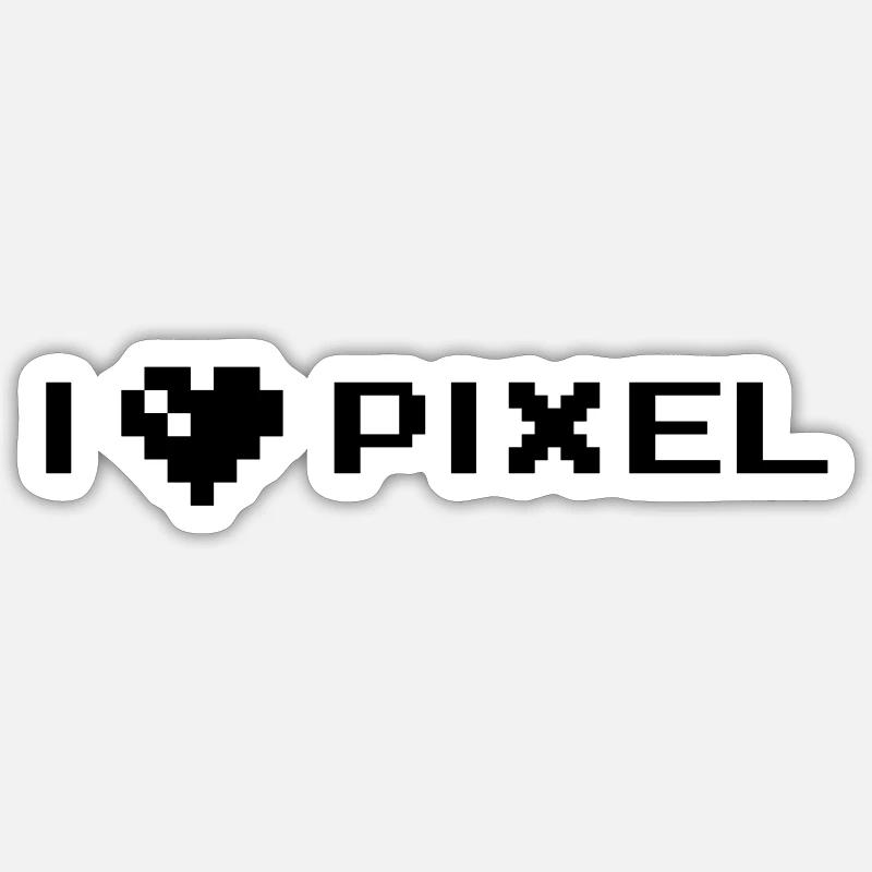 j’adore le pixel Sticker taille S (10 x 10 cm)