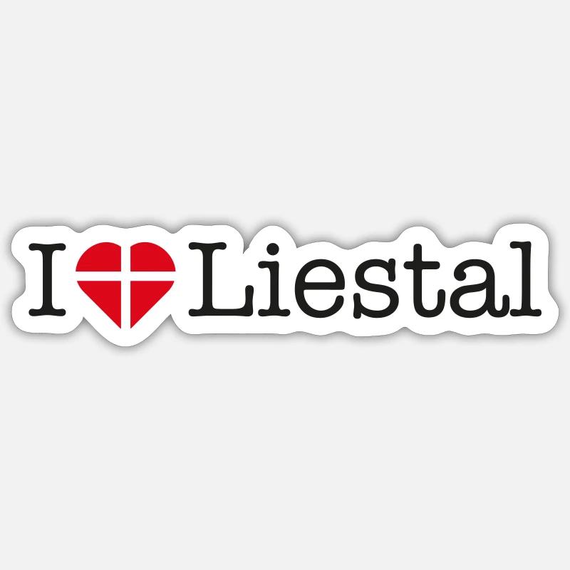 J’adore Liestal - Sticker taille S (10 x 10 cm) - blanc mat
