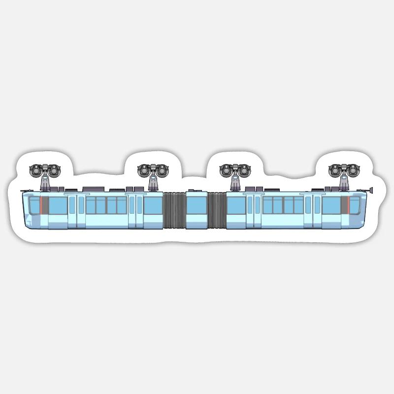 Schwebebahn lang - Sticker Größe S (10 x 10 cm) - Mattweiß
