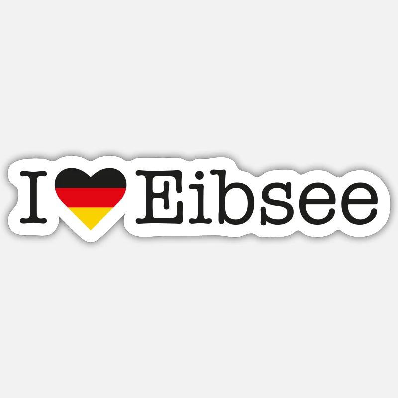 J’adore Eibsee - Sticker taille S (10 x 10 cm) - blanc mat