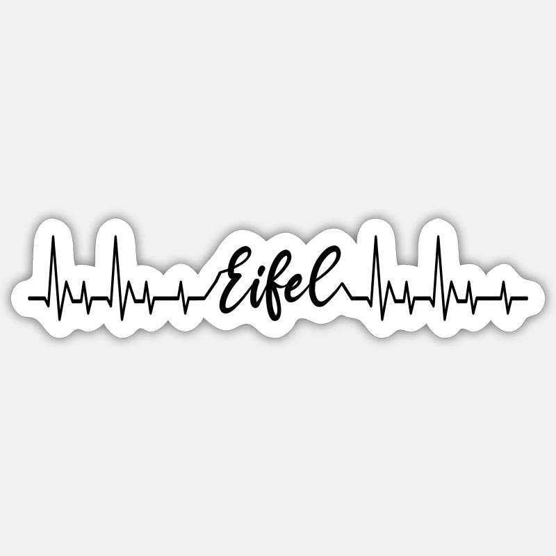 Heartbeat Eifel - Sticker size S (10 x 10 cm) - white matte
