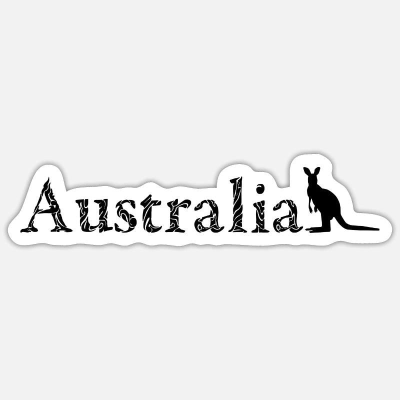 Australia - Kangaroo - Sticker size S (10 x 10 cm) - white matte