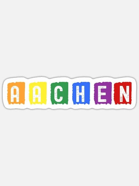 Aachen Stadt Skyline - Sticker Größe S (10 x 10 cm) - Mattweiß