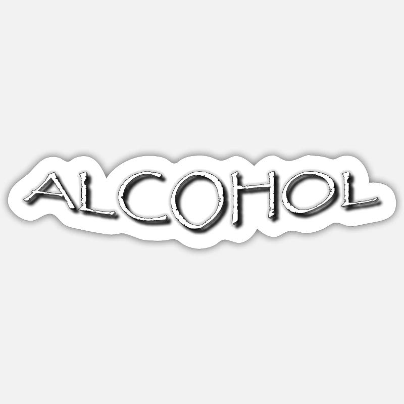 Alcool Alcool - Sticker taille S (10 x 10 cm) - blanc mat