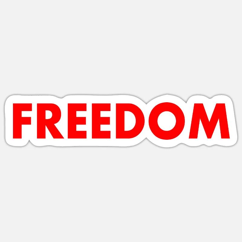 FREEDOM - Sticker taille S (10 x 10 cm) - blanc mat