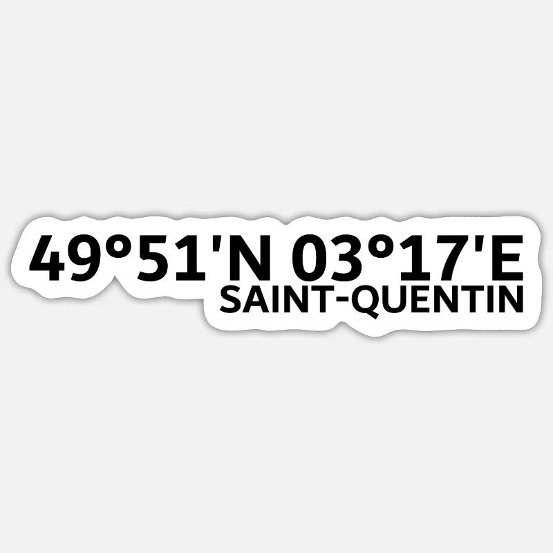 Saint-Quentin Coordinates - Sticker size S (10 x 10 cm) - white matte