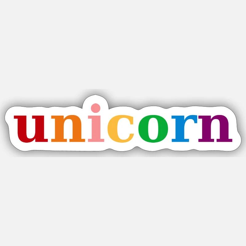 Einhorn Regenbogenfarben Sticker Größe S (10 x 10 cm)