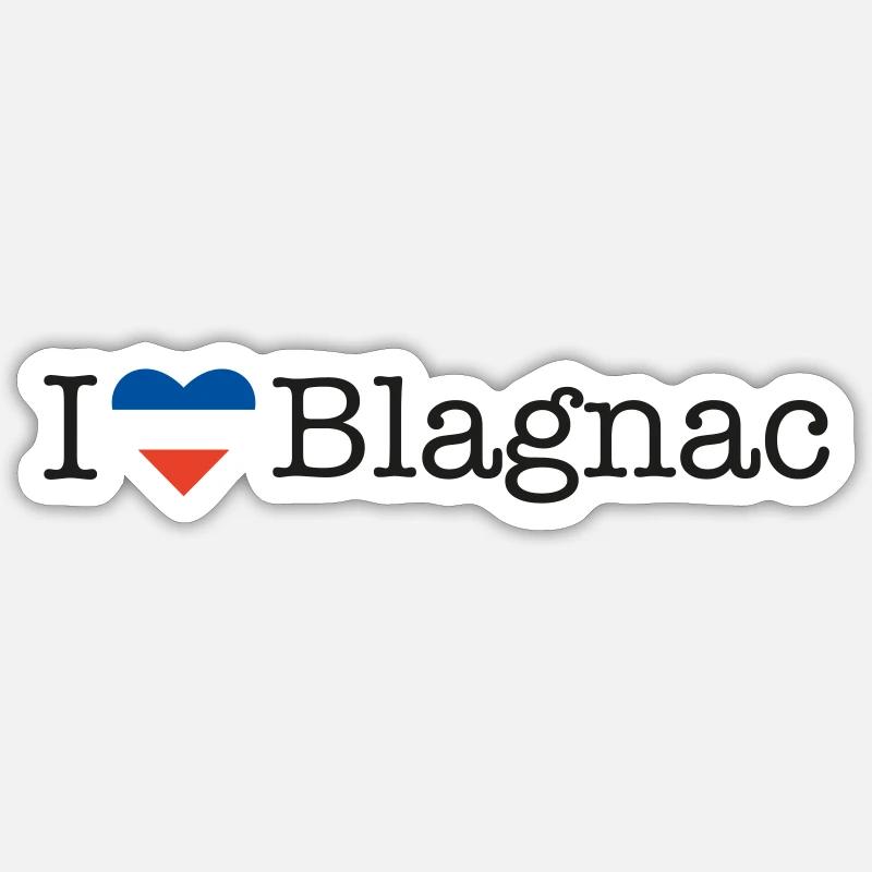 J’adore Blagnac - Sticker taille S (10 x 10 cm) - blanc mat