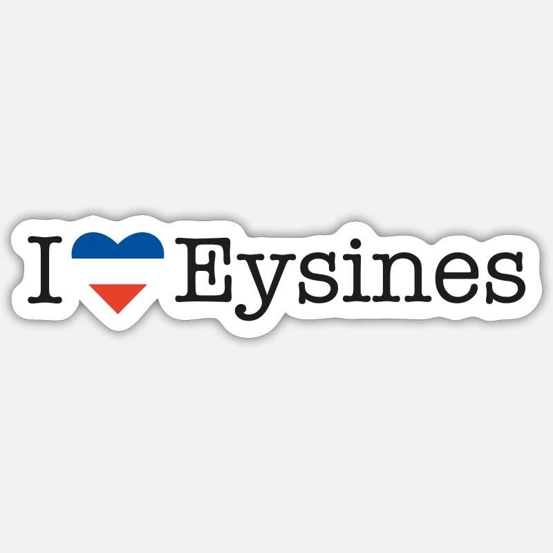 J’adore Eysines - Sticker taille S (10 x 10 cm) - blanc mat
