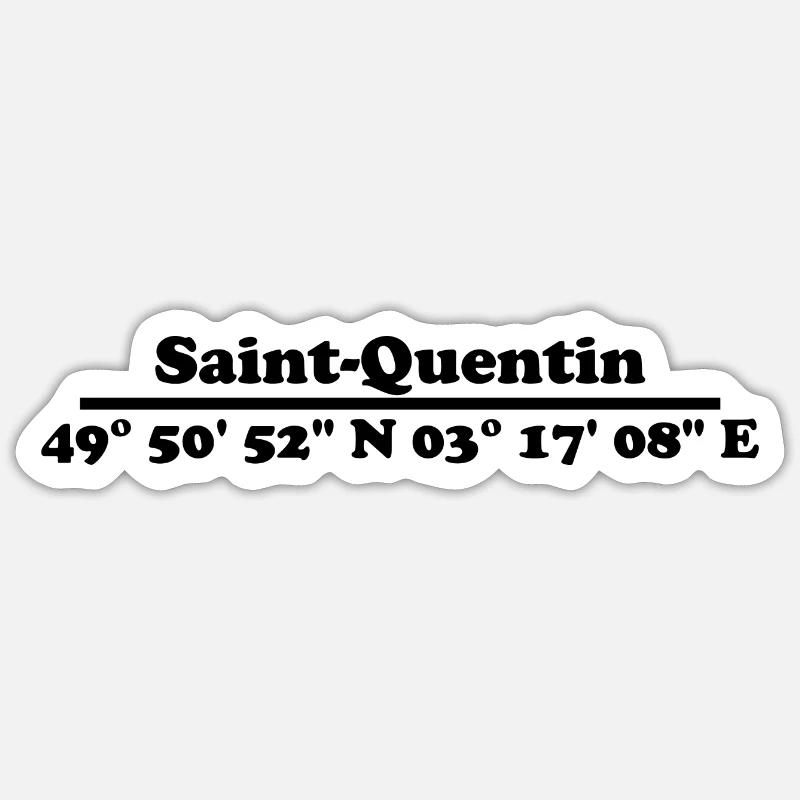 Coordonnées de Saint-Quentin Sticker taille S (10 x 10 cm)