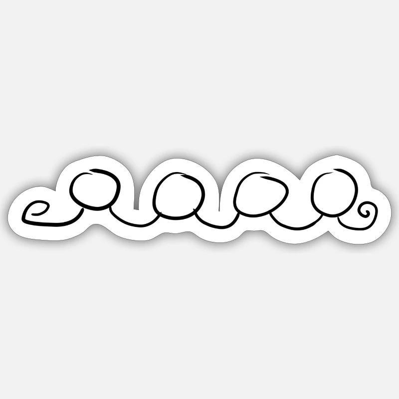 linie strich kreise form - Sticker Größe S (10 x 10 cm) - Mattweiß