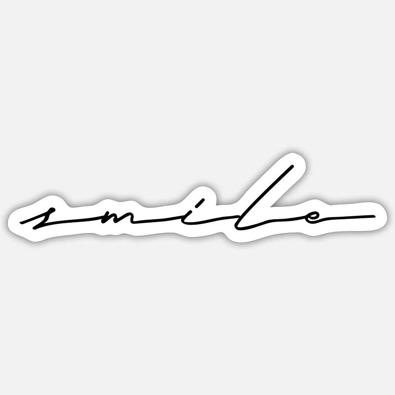 smile lettering - Sticker size S (10 x 10 cm) - white matte