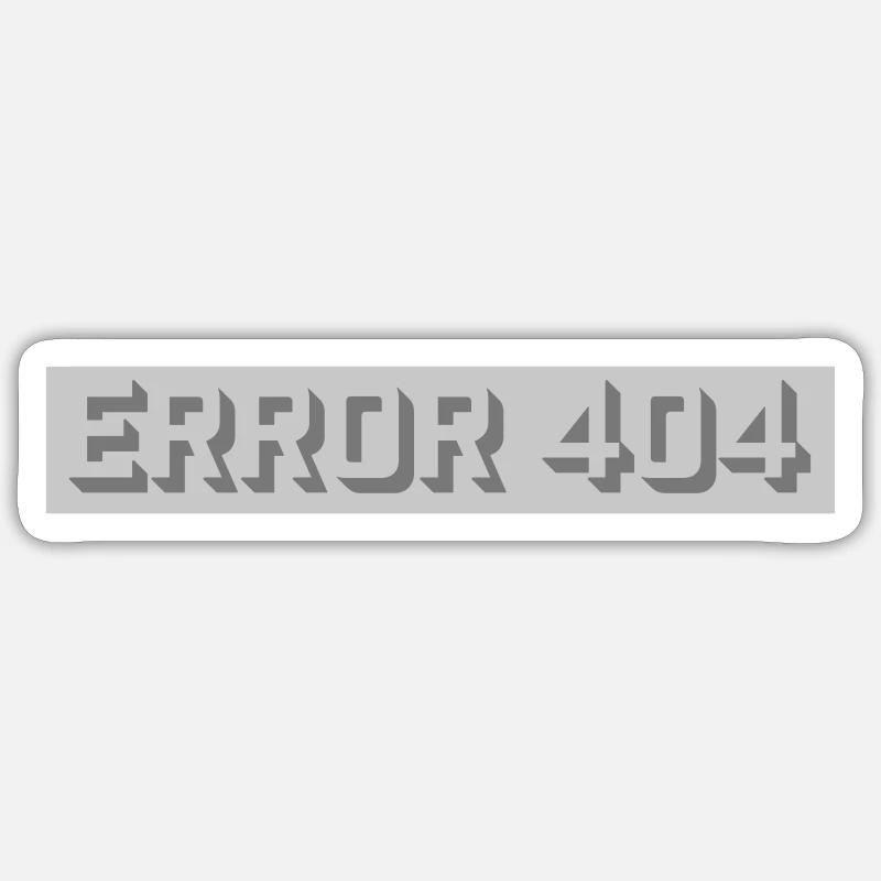 Erreur Computer Nerd 404 - Sticker taille S (10 x 10 cm) - blanc mat