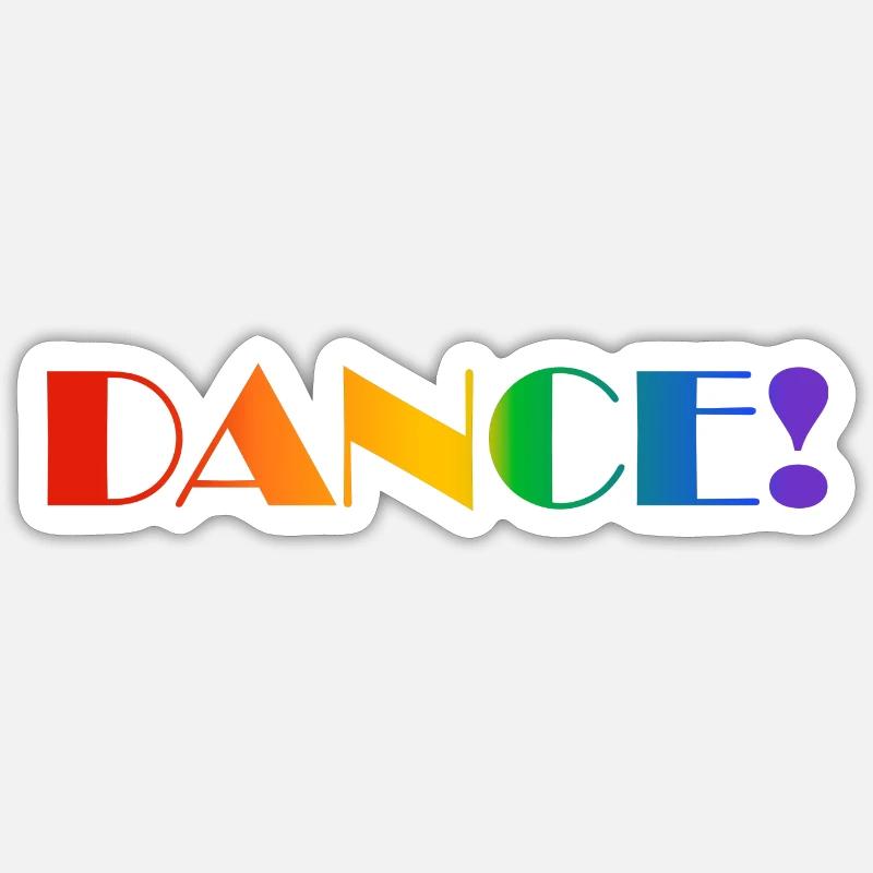 DANCE Regenbogen-Text - Sticker Größe S (10 x 10 cm) - Mattweiß